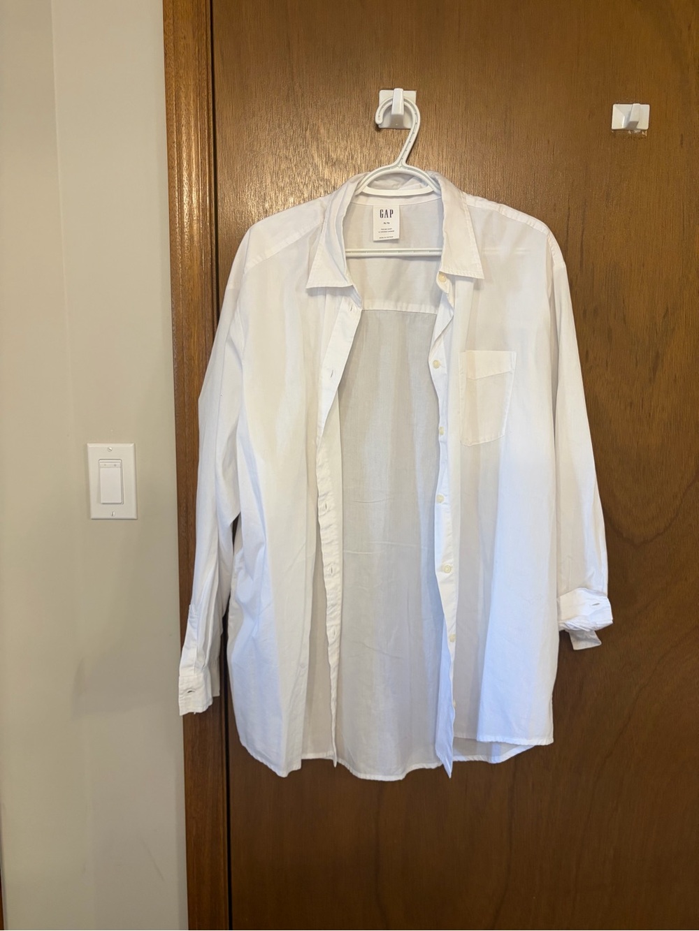 GAP Women's White Oversized Button-Down Shirt